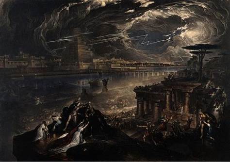 John Martin, The Fall of Babylon o Cyrus the Great defeating the Caldean