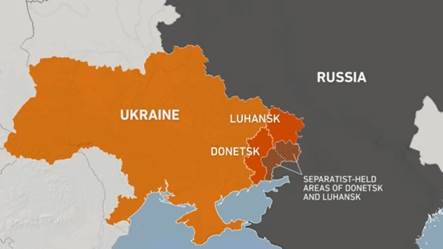 The conflict area in eastern Ukraine