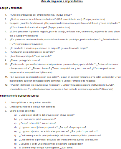 Gua de entrevista a emprendedores estudiados.