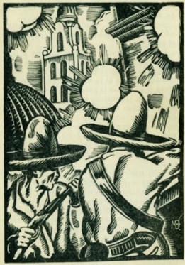 Grabado de Manuel Benet en Los de abajo. Espasa-Calpe, 1930, p. 91.