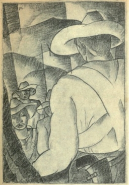 Dibujo de Gabriel Garc&iacute;a Maroto en Los de abajo. Madrid