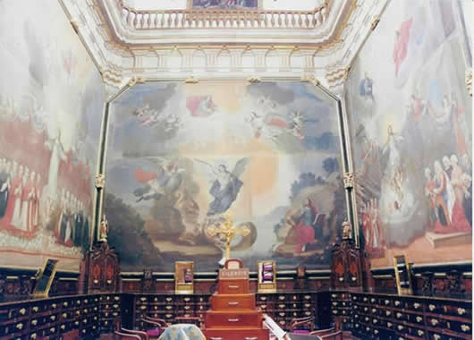 Patrocinio del Seor San Jos sobre la Iglesia espaola y mexicana (650 de alto X 640 centmetros de ancho, Fig. 3)