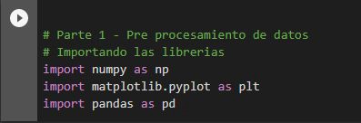 Implementacin del importe de libreras para el preprocesamiento.