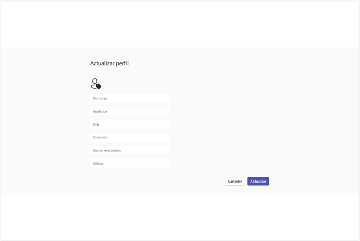 Dise�o de interfaz entregado en Sprint 1 en interfaz de datos de cuenta de usuario.
