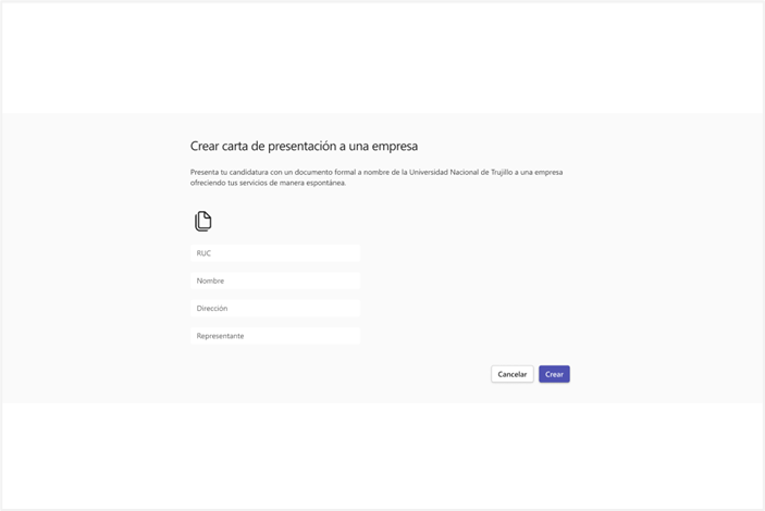 Dise�o de interfaz entregado en Sprint 2 en interfaz de nueva carta de presentaci�n.