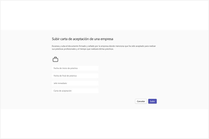 Dise�o de interfaz entregado en Sprint 2 en interfaz de registro de carta de aceptaci�n.
