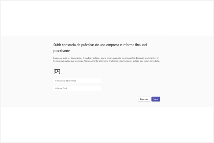 Dise�o de interfaz entregado en Sprint 3 en interfaz de entregas de constancia de pr�cticas e informe final.