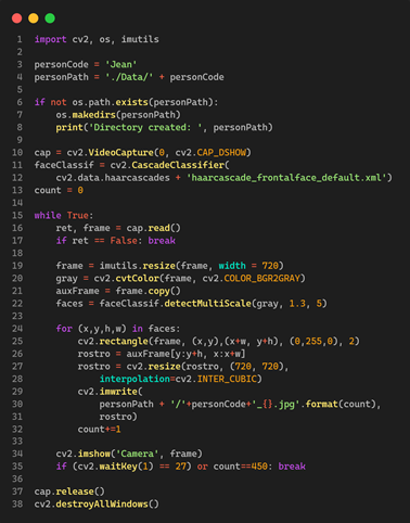 Script para la creacin de un dataset personalizado por persona