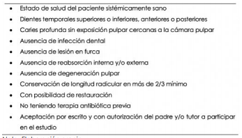 Criterios de inclusión