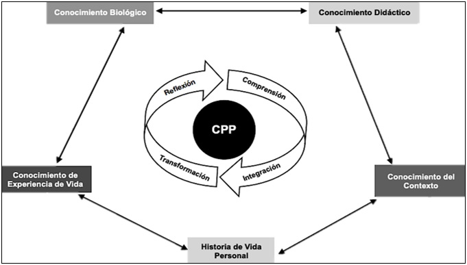 Modelo del Conocimiento Profesional del Profesor de Biologa de Fonseca (2018).