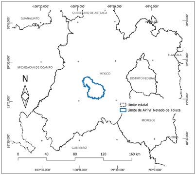 Ubicaci�n del APFF Nevado de Toluca