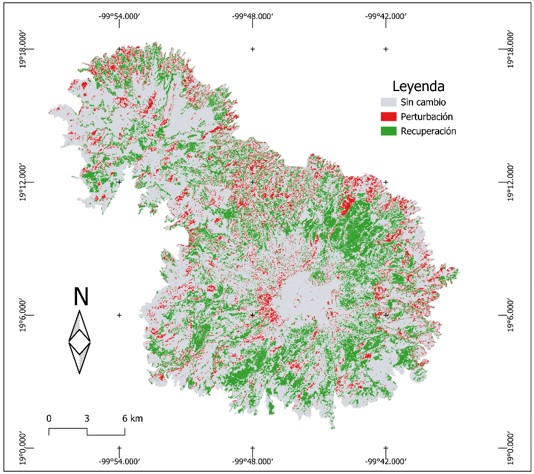 Mapa de perturbaci�n y recuperaci�n de los usos de suelo del APFF.