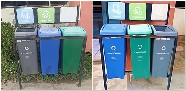 Contenedores de basura en todo el �rea del instituto.