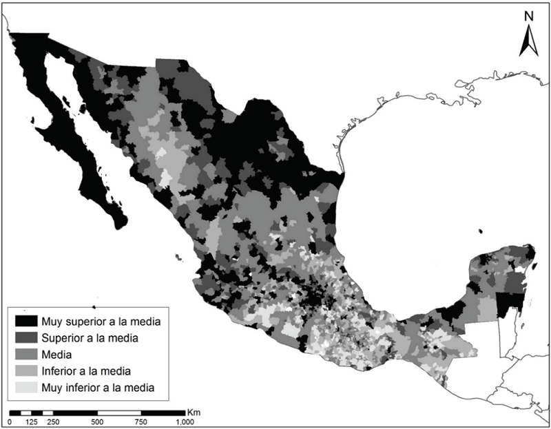 M�xico: municipios y su situaci�n de bienestar social, 2000