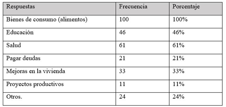 Gasto de las remesas