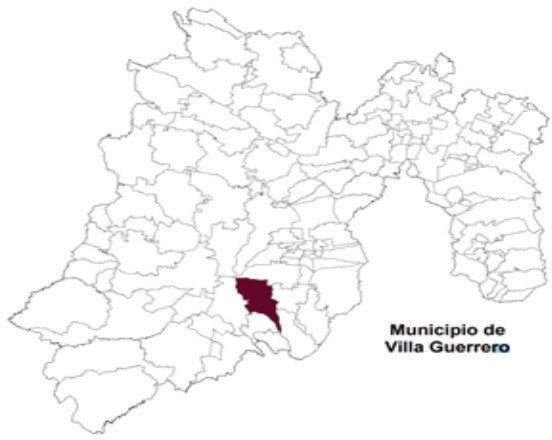 Ubicacin de Villa Guerrero, Mxico.
