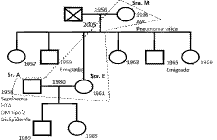 Genograma da Famlia N no ano de 2021