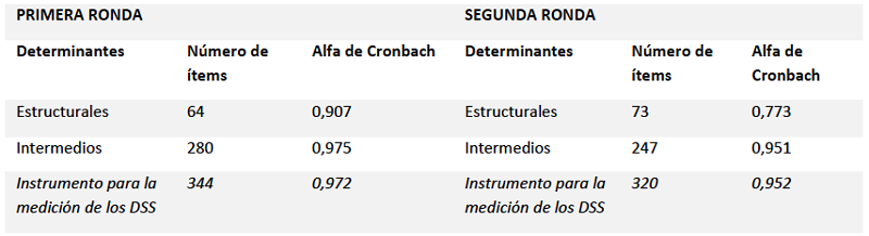 Alfa de Cronbach por rondas