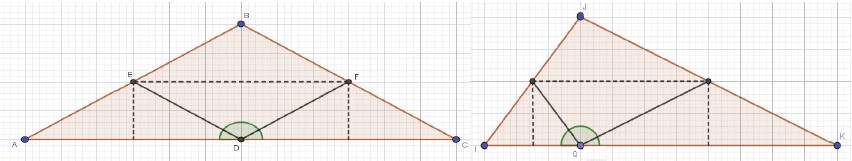 Figura 7: Soma dos &acirc;ngulos internos em tri&acirc;ngulos