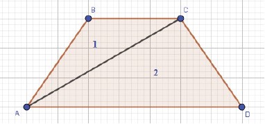 Figura 8: Regi&otilde;es triangulares em um quadril&aacute;tero