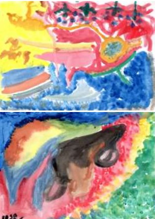 Figura 7 - Cria��es de aquarela sobre papel Professoras do CMEI Criar