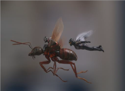 Figura 10: Homem Formiga voando sobre um inseto