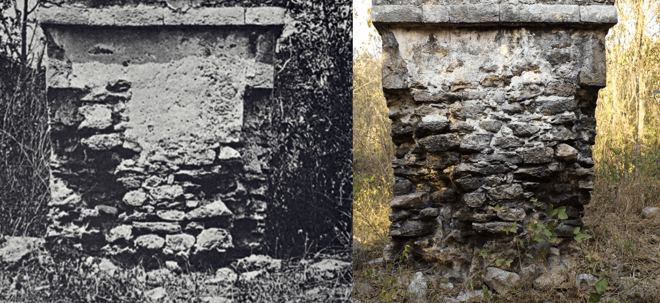 Comparaci�n del estado de conservaci�n de la base de la torre