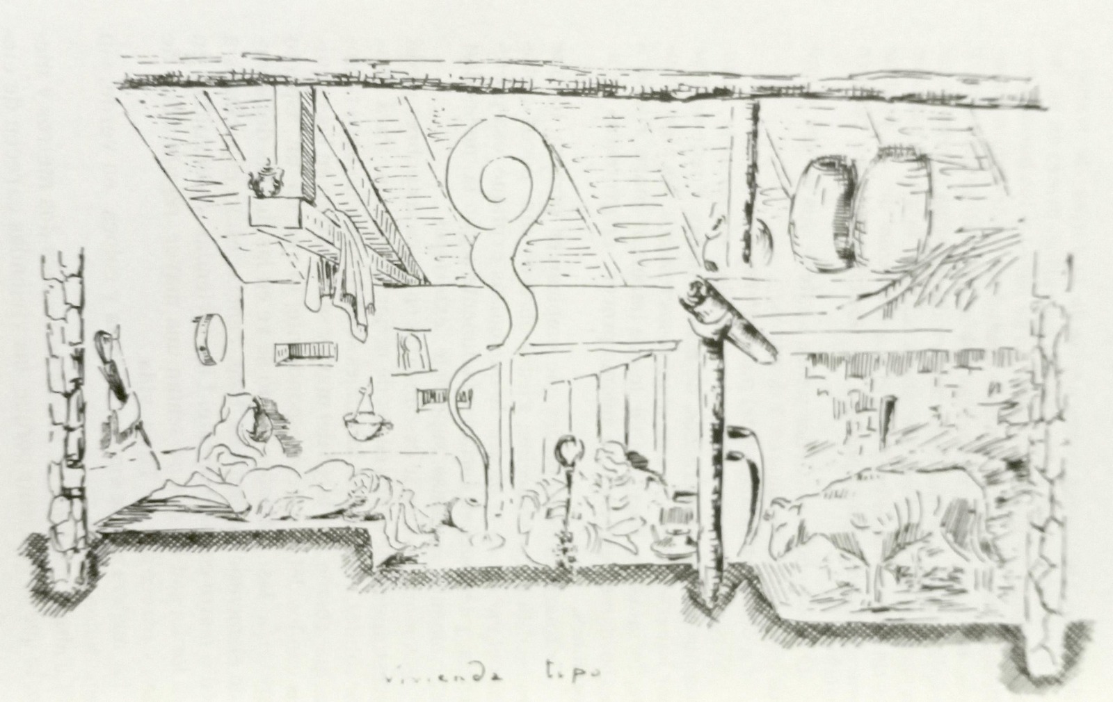 Vivienda tipo, dibujo de Blanco Izaga