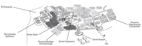 Mapa del presente desde la década de 1990.