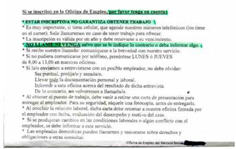 Condiciones para el acceso a un empleo