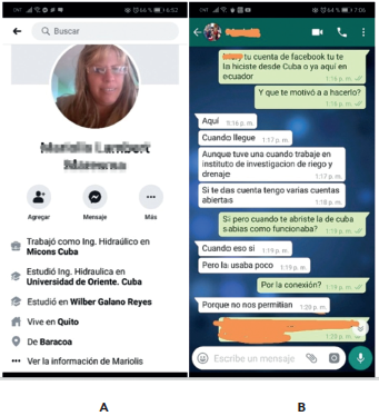 Cuenta de Facebook de Mireya creada en 2014.