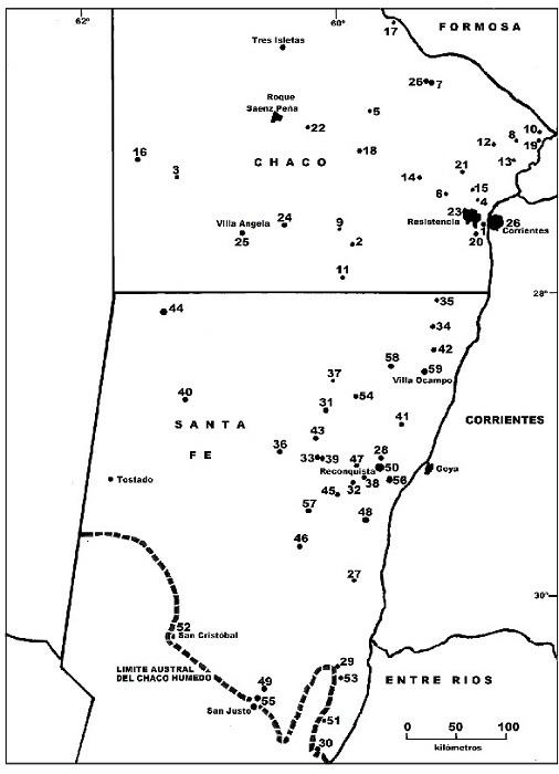 Localización de las escuelas que participaron en la ENF de 1921