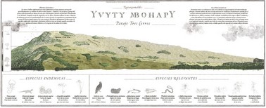 “Naturgemälde” del Cerro Nazareno, Cerro Capará y Cerro Chico (Paraje Tres Cerros, Corrientes, Argentina, extraído de Cajade et al. (2019). 