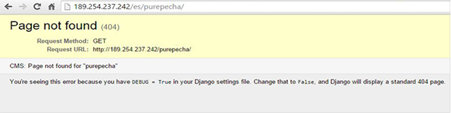 Mensaje de error en secci&oacute;n &ldquo;Pur&eacute;pecha&rdquo; en el sitio del Estado de Michoac&aacute;n de Ocampo
