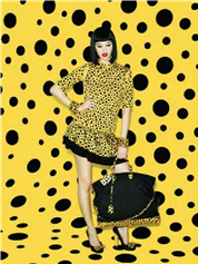 Prendas y estilismo de la colección de Louis Vuitton y Yayoi Kusama (Vogue, 2012).