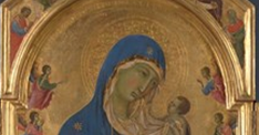 La Virgen y el Niño con los Santos Domingo y Áurea (detalle) (Duccio, entre 1312 y 1315) 