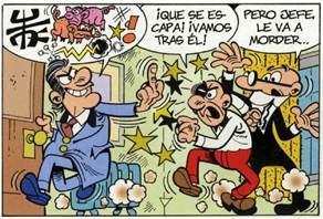 Viñeta de “El Tesorero”, perteneciente a la serie Mortadelo y Filemón, de Francisco Ibáñez (2015).