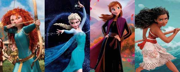 Collage de las princesas independientes (elaboración propia, 2023). Fuente: Pinterest.