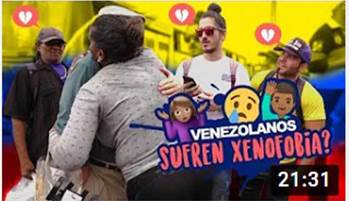 Captura de pantalla del video “Así reaccionan venezolanos a xenofobia en Ecuador”, generado por Moisés Pico.