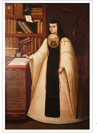 Juan de Miranda, Sor Juana Inés de la Cruz, siglo XVIII, óleo sobre tela, ca. 1713. Patrimonio de la Universidad Nacional Autónoma de México (UNAM, Rectoría). 