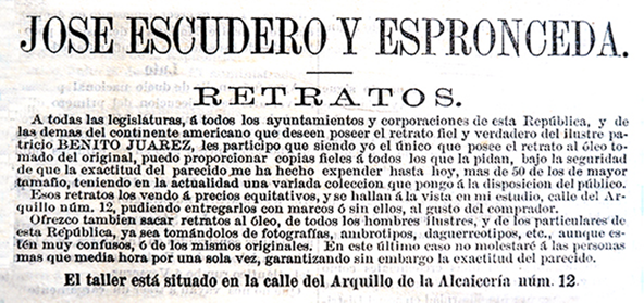 José Escudero y Espronceda, “Retratos”, El Federalista, 31 de julio de 1875.