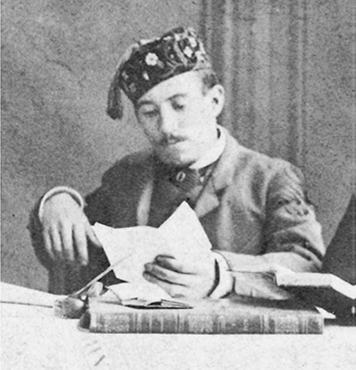 Fotógrafo no identificado, José Gándara de Velasco, detalle del retrato “Los periodistas presos”, albúmina, 1885. Col. Museo del Estanquillo. Col. Carlos Monsiváis.