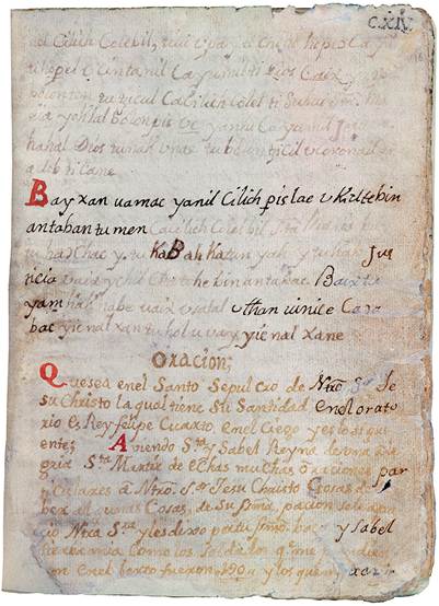 P�gina 161 del Chilam Balam de Kaua en la que se observa el uso de la capitular A dentro de un bloque de texto (cortes�a de Princeton University Library. Princeton Mesoamerican Manuscripts, n�m. 6 (C0744); Manuscripts Division, Special Collections, Princeton University Library).