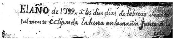 Fragmento de la p�gina 119 del Chilam Balam de Kaua en la que se observa el uso de varias may�sculas para marcar el inicio de un texto (David Bolles y Alejandra Bolles, The Book of Chilam Balam of Kaua. Facsimile Edition, s. f. http://davidsbooks.org/www/Maya/Kaua.pdf, modificado por Eduardo Salvador Rodr�guez).