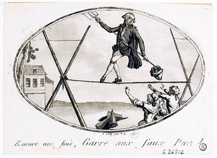 “Encore une fois, garre aux faux pas”, ca. 1792. Musée Carnavalet, París. Grabado en metal.