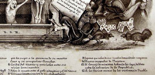 “Ensueño del tirano”, Col. Rafael Barajas. Litografía suelta, detalle.