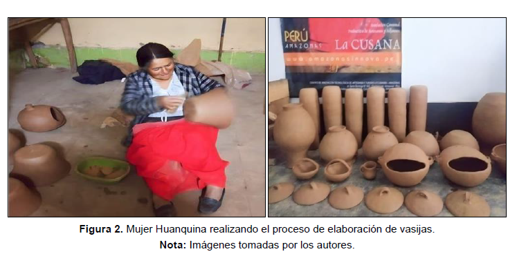 Mujer Huanquina realizando el proceso de elaboraci�n de vasijas.
