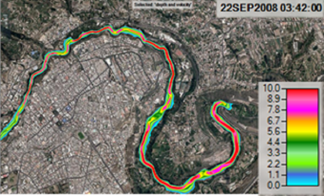 Mapa de velocidad x calado ciudad de Ambato