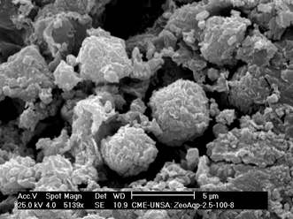 Formaciones pseudo-esf&eacute;ricas de zeolita Gis-NaP 