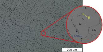 Metalograf&iacute;a a 500X de la muestra B, papel de aluminio de uso casero